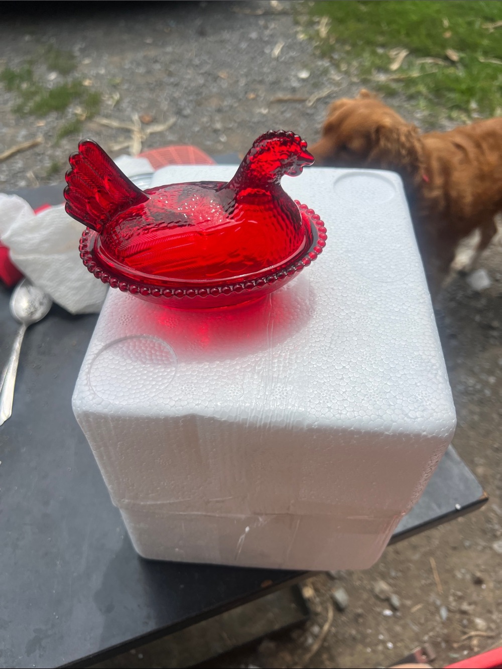 Ruby Red Glass Hend on Nest Covered Dish - Home Accents - Picture 4 of 4
